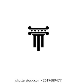 greek column pillar logo with flat design style