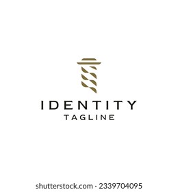 Greek column pillar logo template flat vector