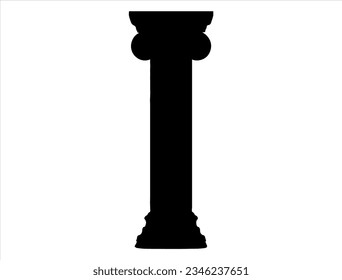 Greek column silhouette vector art