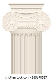 Greek column, simple clip-art graphic. Isolated on white. EPS10 vector.