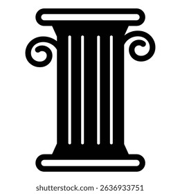 Greek column solid icon, architect studio concept. Vector graphics. Roman column, pillar sign on white background, style mobile or design