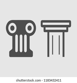 Greek column vector icon. Ancient greece pilar set. Simple isolated illustration.