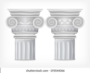 Greek Columns isolated on white background. Vector