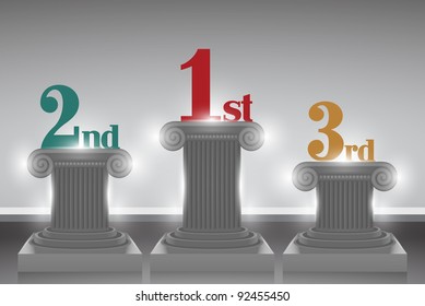 greek columns with places