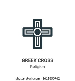 Greek cross glyph icon vector on white background. Flat vector greek cross icon symbol sign from modern religion collection for mobile concept and web apps design.