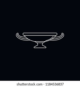 Greek cup icon. Outline illustration of Greek cup vector icon for web and advertising isolated on black background. Element of culture and traditions