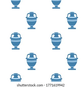 greek decorative ancient amphora, jug. Seamless pattern, vector illustration