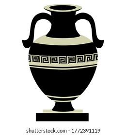 greek decorative ancient amphora, jug. vector illustration