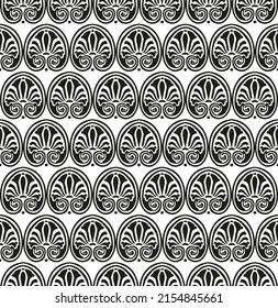 Greek decorative element flower Lotus pattern, greek shape seamless texture