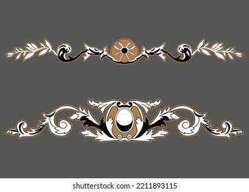Greek decorative element flower, greek vector shape, stucco decoration, cartouche
