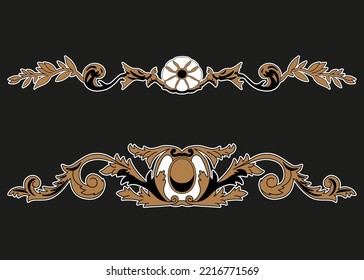 Greek decorative element flower, greek vector shape, stucco decoration, cartouche