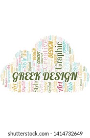 Greek Design word cloud. Wordcloud made with text only.
