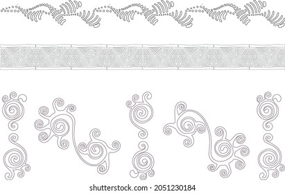 Greek Element cultural pattern, editable stroke