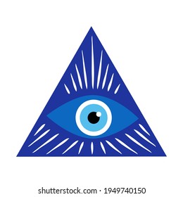Greek evil eye, symbol of protection. Glass Turkish eye Nazar Boncugu. Amulet, talisman from the evil eye.