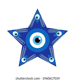 Greek evil eye, symbol of protection. Glass Turkish eye Nazar Boncugu. Amulet, talisman from the evil eye.