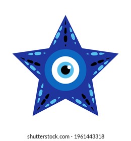 Greek evil eye, symbol of protection. Glass Turkish eye Nazar Boncugu. Amulet, talisman from the evil eye.
