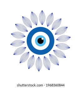 Greek evil eye, symbol of protection. Glass Turkish eye Nazar Boncugu. Amulet, talisman from the evil eye.