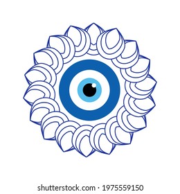 Greek evil eye, symbol of protection. Glass Turkish eye Nazar Boncugu. Amulet, talisman from the evil eye.