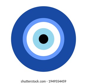 Greek evil eye vector, symbol of protection. Glass Turkish eye Nazar Boncugu. Amulet, talisman from the evil eye.