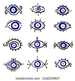 Greek Evil Eye Vector Symbol Protection Stock Vector (Royalty Free ...