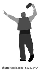 A Greek Evzone dancer vector silhouette isolated on white background. Dancing man silhouette vector illustration. Traditional dance. Greek symbol.  Sirtaki, Syrtaki, Zorba dance. Celebration, freedom.