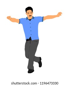 A Greek Evzone dancing vector isolated on white background. Traditional folk dance. Dancer man vector illustration. Traditional Balkan Greece folklore kolo. Sirtaki, syrtaki . Wedding dance ceremony.