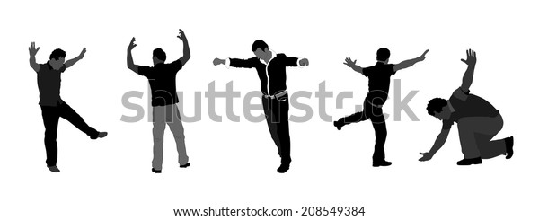白い背景にギリシャのエブゾーンの踊りベクターシルエット 伝統的なウェディングダンスコロ 踊る男性のシルエットベクターイラスト ギリシャ記号 シルタキシルタキゾルバダンス のベクター画像素材 ロイヤリティフリー