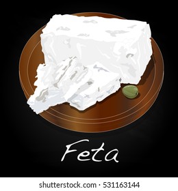 Greek feta cheese blocks vector isolated