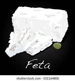 Greek feta cheese blocks vector isolated