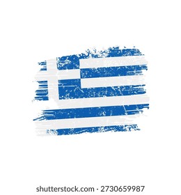 Greek flag with grunge effect - vector illustration