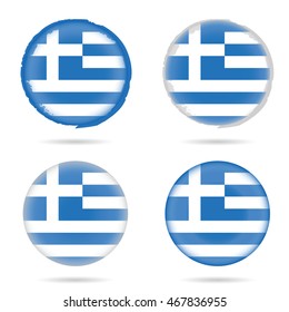 greek flag icon set illustration in colorful on white background