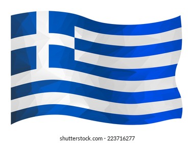 Greek  flag  in polygonal design