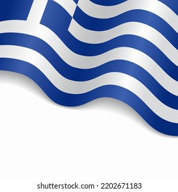 Greek flag wavy abstract background. Vector illustration.