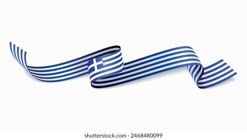 Greek flag wavy abstract background. Vector illustration.