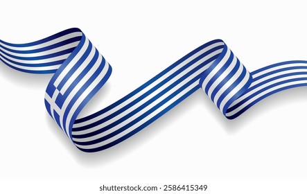 Greek flag wavy abstract background. Vector illustration.