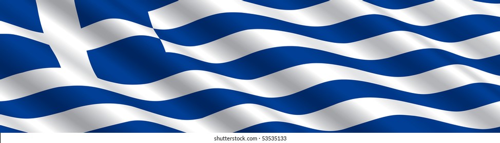 Greek Flag in the Wind