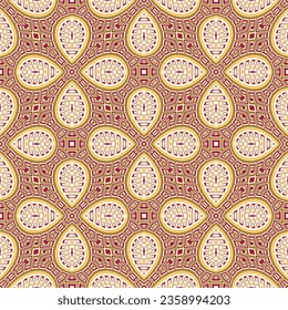 Patrón fluido del vector floral griego. Repita los serpentines étnicos tribales y líneas abstractas de fondo de flores. Crujía de la llave griega con un hermoso adorno.  Textura sin fin. Patrón tradicional decorativo a la moda