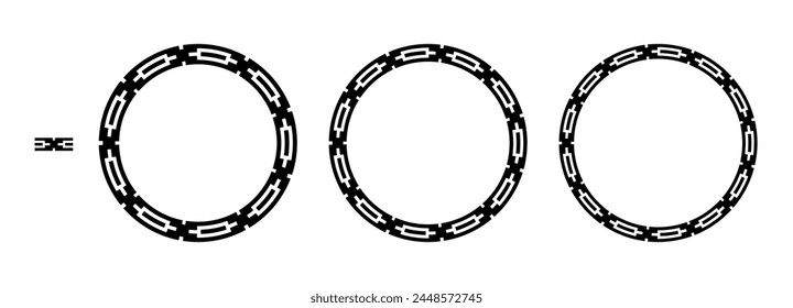 Greek frame, Circle Frame, Decorative border, vintage ornaments with seamless pattern vector illustration