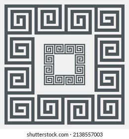 Greek of frame, corner and border, roman ornament quality vector illustration cut 