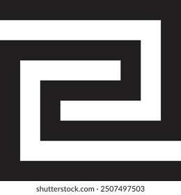 Greek frame. Meander pattern border rectangle. Greek square frame. Greece ornament. Grecian ancient style. Roman design. Geometric