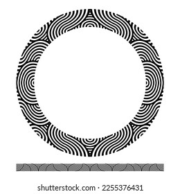 Greek frame on white background.Greek frame on white background.Black and white swirl frame.Original decorative ornamental border frame.Seamless fancy floral border for textile design and fabrics.	