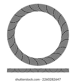 Greek frame on white background.Greek frame on white background.Black and white swirl frame.Original decorative ornamental border frame.Seamless fancy floral border for textile design and fabrics.