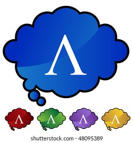 Greek fraternity symbol isolated on a white background.