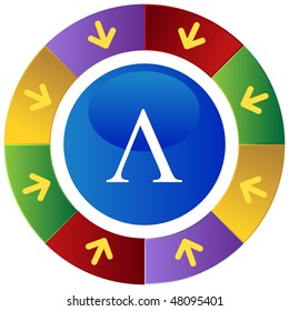 Greek fraternity symbol isolated on a white background.