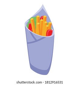 Greek fries potatoicon. Isometric of greek fries potatovector icon for web design isolated on white background