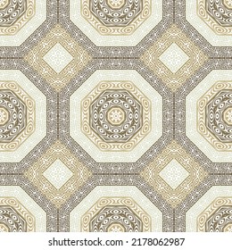 Greek geometric seamless pattern. Ornamental tribal ethnic vector background. Repeat modern golden ornament with rhombus, hexagon, frames, greek key, meanders. Elegant isolated trendy design on white.