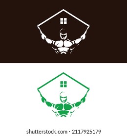 The Greek God Atlas And House Logo Design Template, House Logo Design