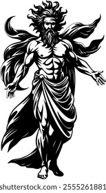 Greek god in black and white