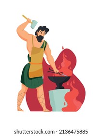 Greek god composition with isolated human character of ancient mythological character on blank background vector illustration