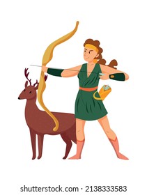 Greek god composition with isolated human character of ancient mythological character on blank background vector illustration